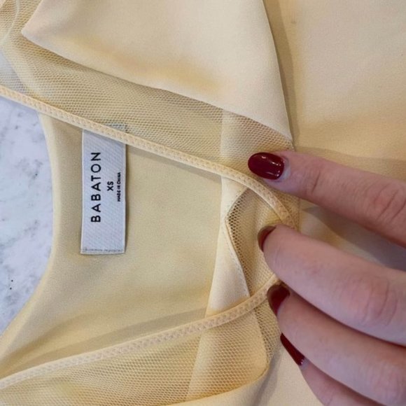 Aritzia Babaton XS yellow Camisole with mesh - Picture 4 of 5